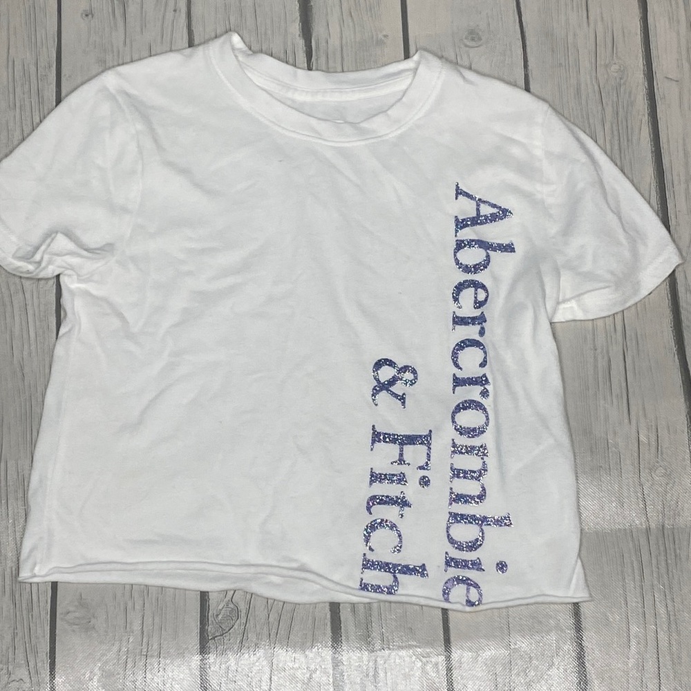 Abercrombie kids white crop T-shirt size 5/6